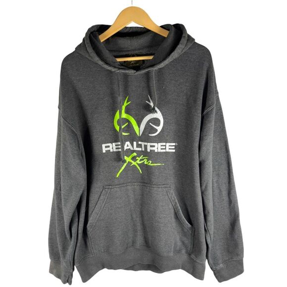 Realtree Other - Realtree Y2K Heather Gray Big Logo Pullover Hoodie Men’s L |  Country Streetwear